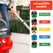 Close-up of the reusable dust bag fabric and collar for Numatic Henry
