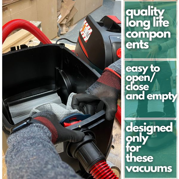 Reusable dust bag for Metabo, Starmix, 3M and BTI emptied and shaken out for reuse