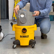 Reusable dust bag for DeWalt DXV20P/DXV20PC/DXV20S fitted inside the dust extractor