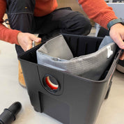 Reusable dust bag for Trend T35 laid flat showing full bag shape
