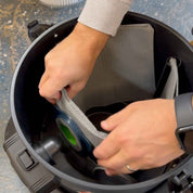 Reusable dust bag for V-Tuf MIDI/MIGHTY shown with dust extractor accessories