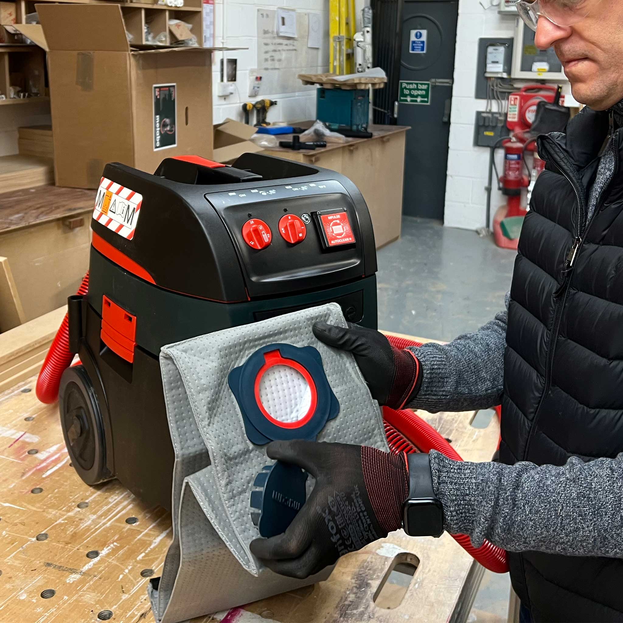 Reusable dust bag for Metabo, Starmix, 3M and BTI, compatibility and fit detail